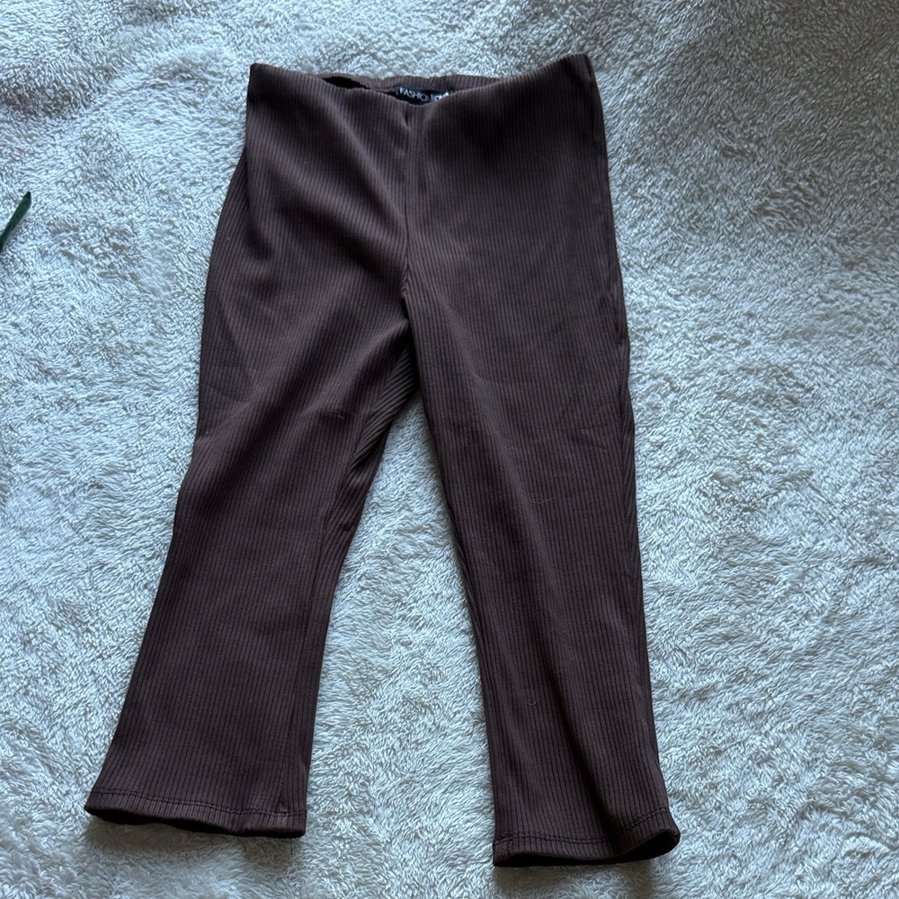 Fashion Nova Brown Ribbed Leggings